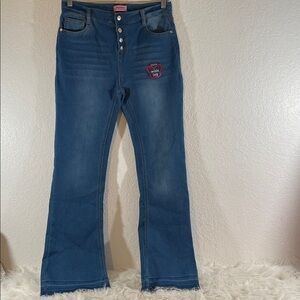 Beautees By Amy Byer Girls Stretch Jeans Flare Wide Leg Button Fly Size 16 NEW